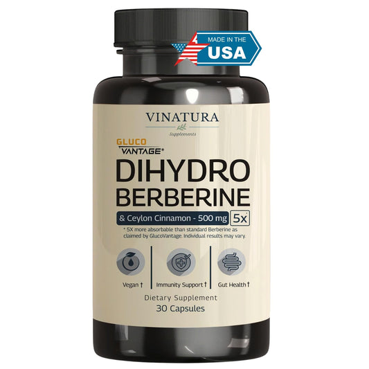 VINATURA Dihydroberberine with Ceylon Cinnamon bottle label