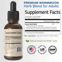 VINATURA product label for wormwood black walnut cloves liquid