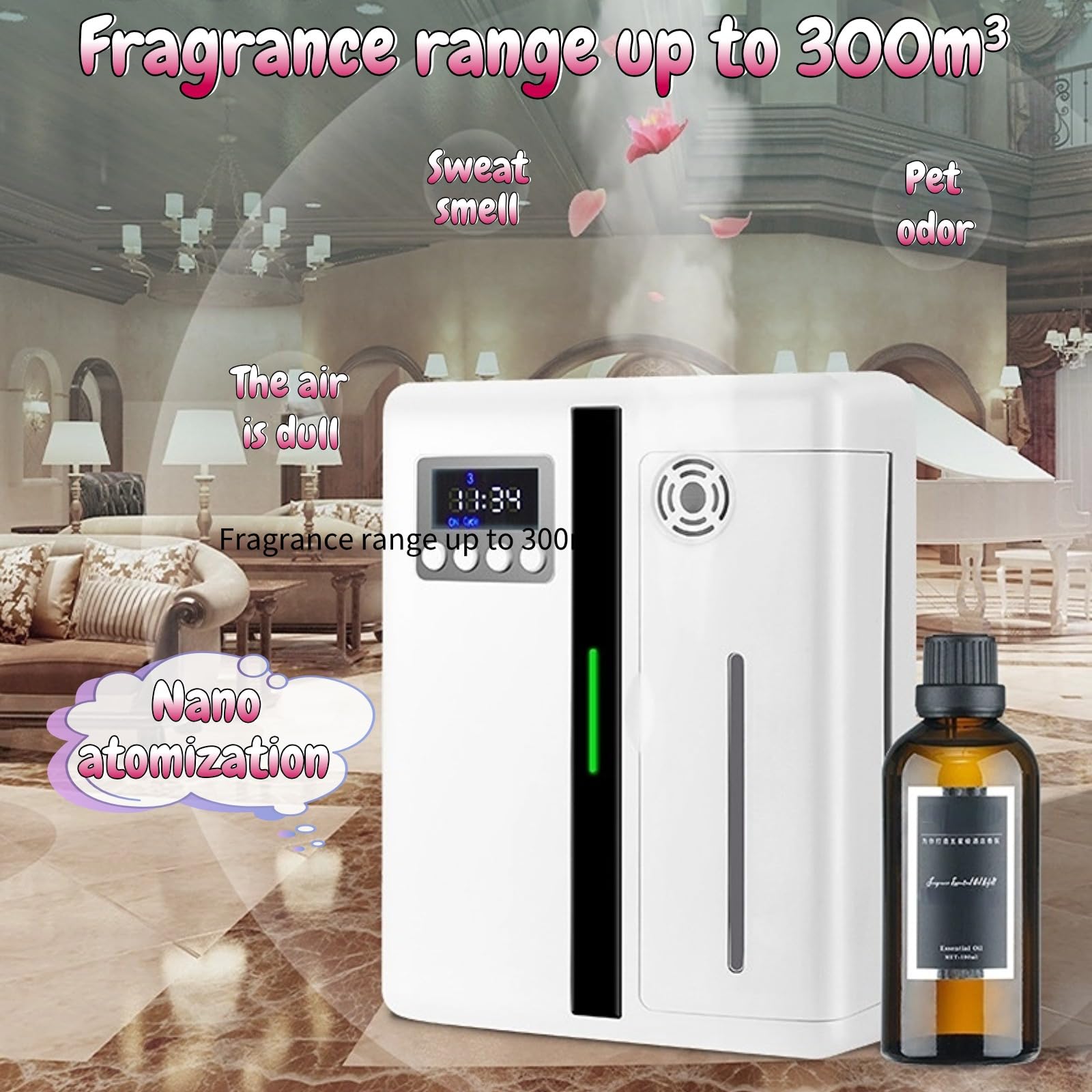 VINGVO scent diffuser US plug enables flexible placement anywhere.