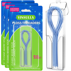 VINSULLA floss threaders, pack of 3, 50-count per pack