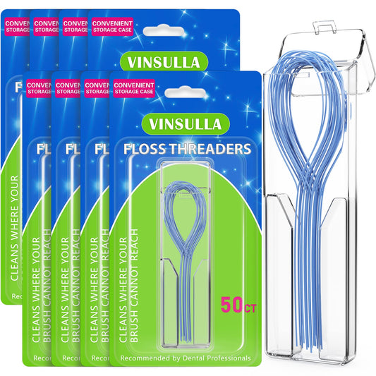 VINSULLA floss threaders for braces, bridges and implants – 400-count pack, image 1