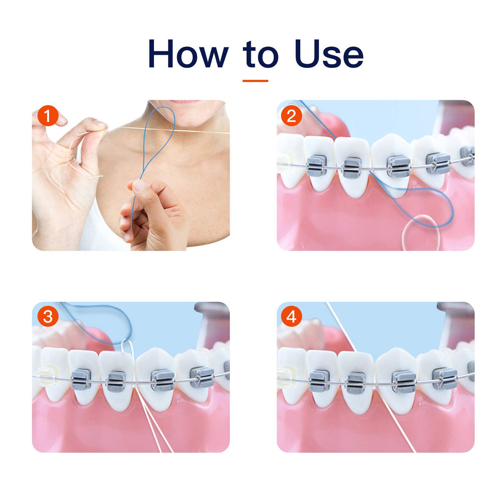 Floss threaders for implants and crowns