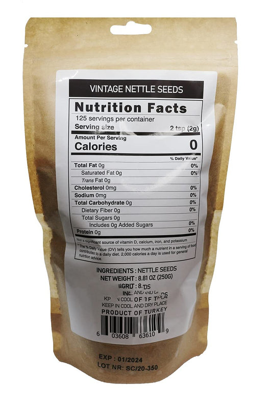 Dried nettle seeds for herbal tea