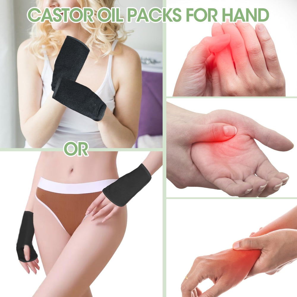 Machine-Washable Castor Oil Pack Wrap with Velcro - Black