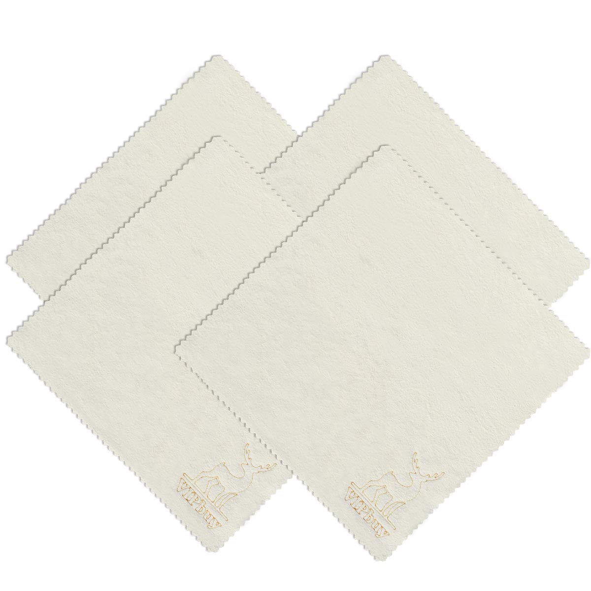 VIPbuy 4 pack natural chamois cleaning cloths laid out