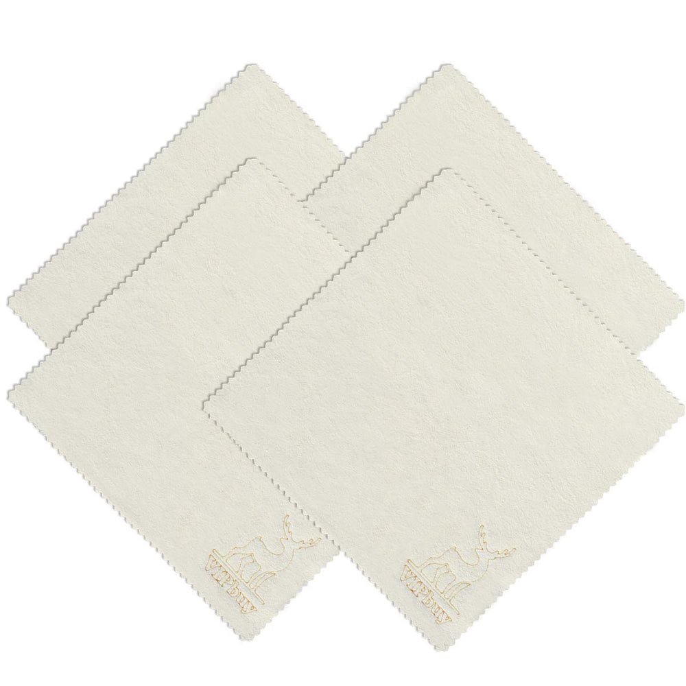 VIPbuy 4 pack natural chamois cleaning cloths laid out