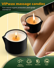Hydrated skin after massage using VIPwax candle oil
