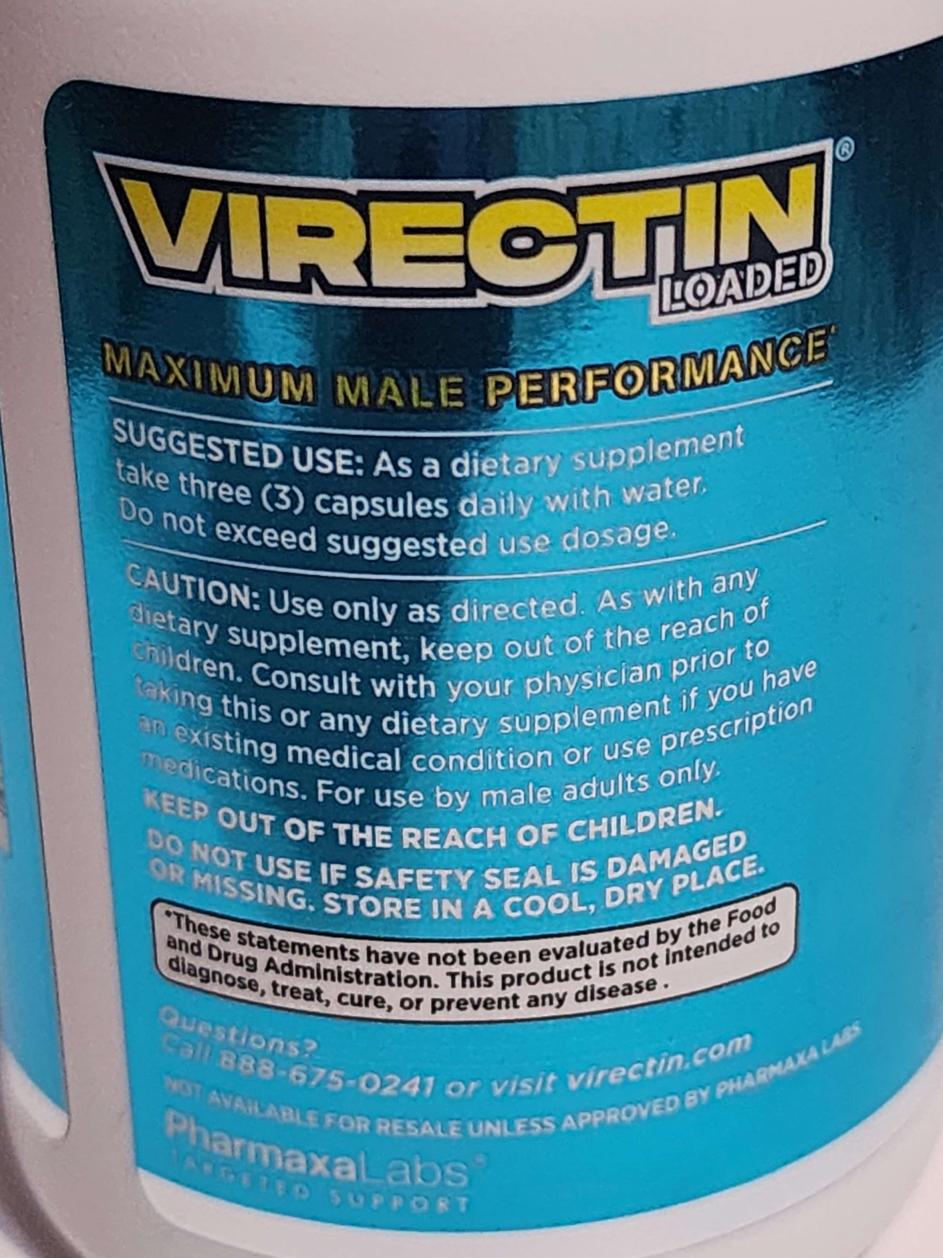 Virectin Loaded bottle with capsules