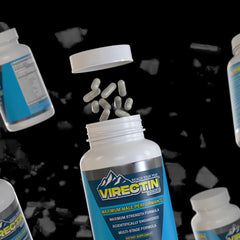 Virectin Loaded packaging and bottle on white background