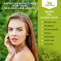 Virgin neem seed oil bottle close-up