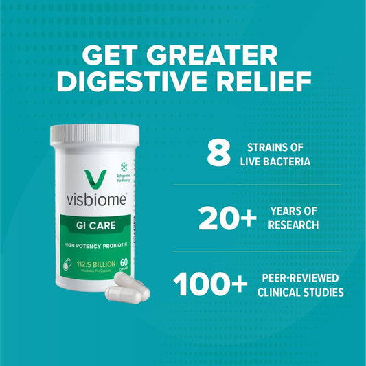 Close-up of eight probiotic strains label