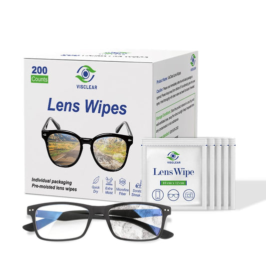 VisClear Eyeglass Cleaner Wipes 200-count ocean-scent packaging
