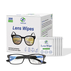 VisClear Eyeglass Cleaner Wipes 200-count ocean-scent packaging