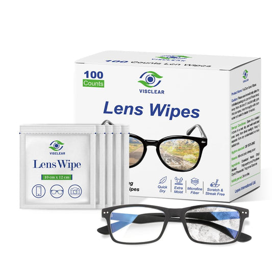 VisClear Eyeglasses Cleaner Wipes 100-count packaging