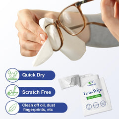 VisClear wipes cleaning a smartphone screen