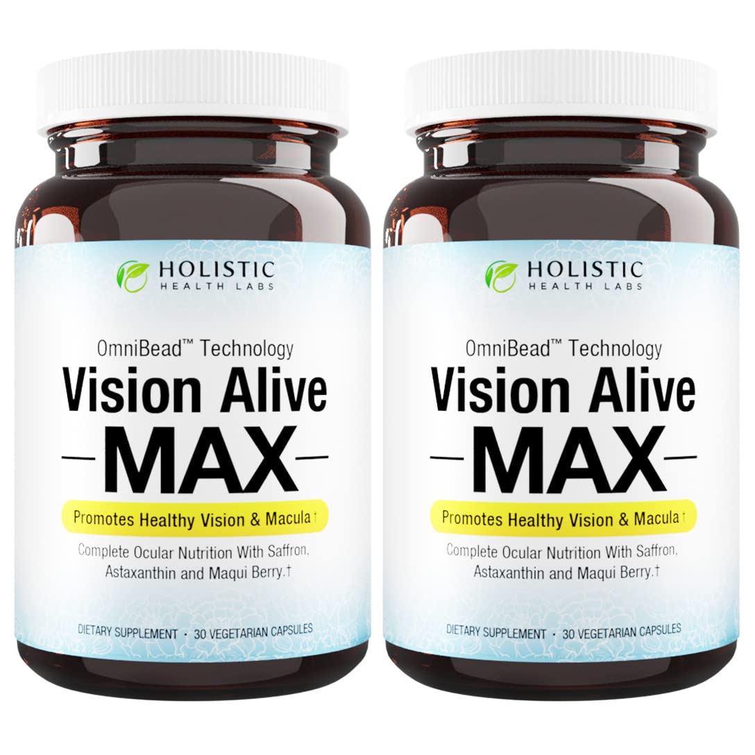 Vision Alive Max bottle showcasing 8 natural ingredients with Lutemax 2020