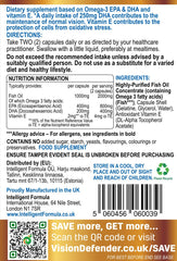 Vision Defender Omega bottle back label