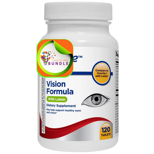 Front view of vision formula with lutein tablets