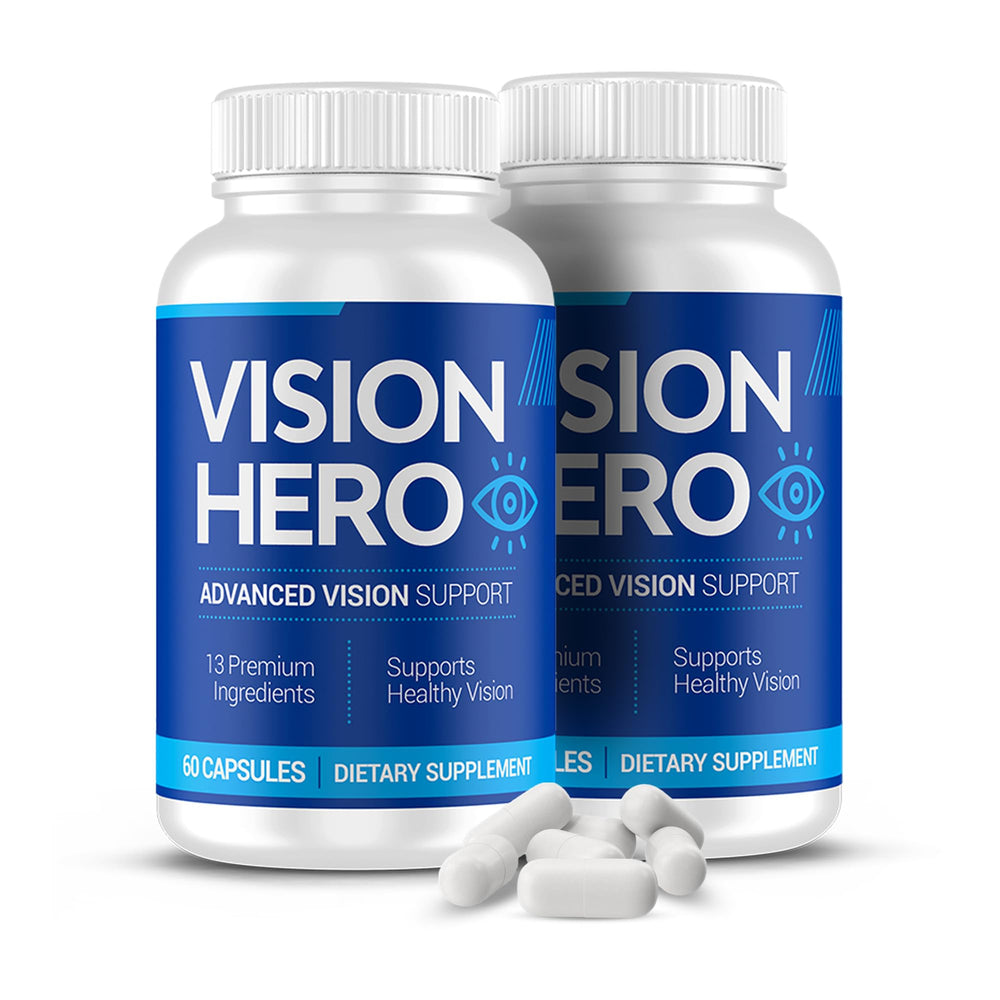 Vision Hero Advanced Vision Support bottle and capsules