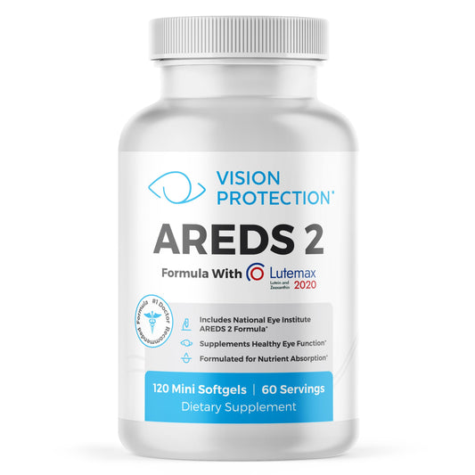 Bottle of Vision Protection AREDS2 eye vitamin and minerals