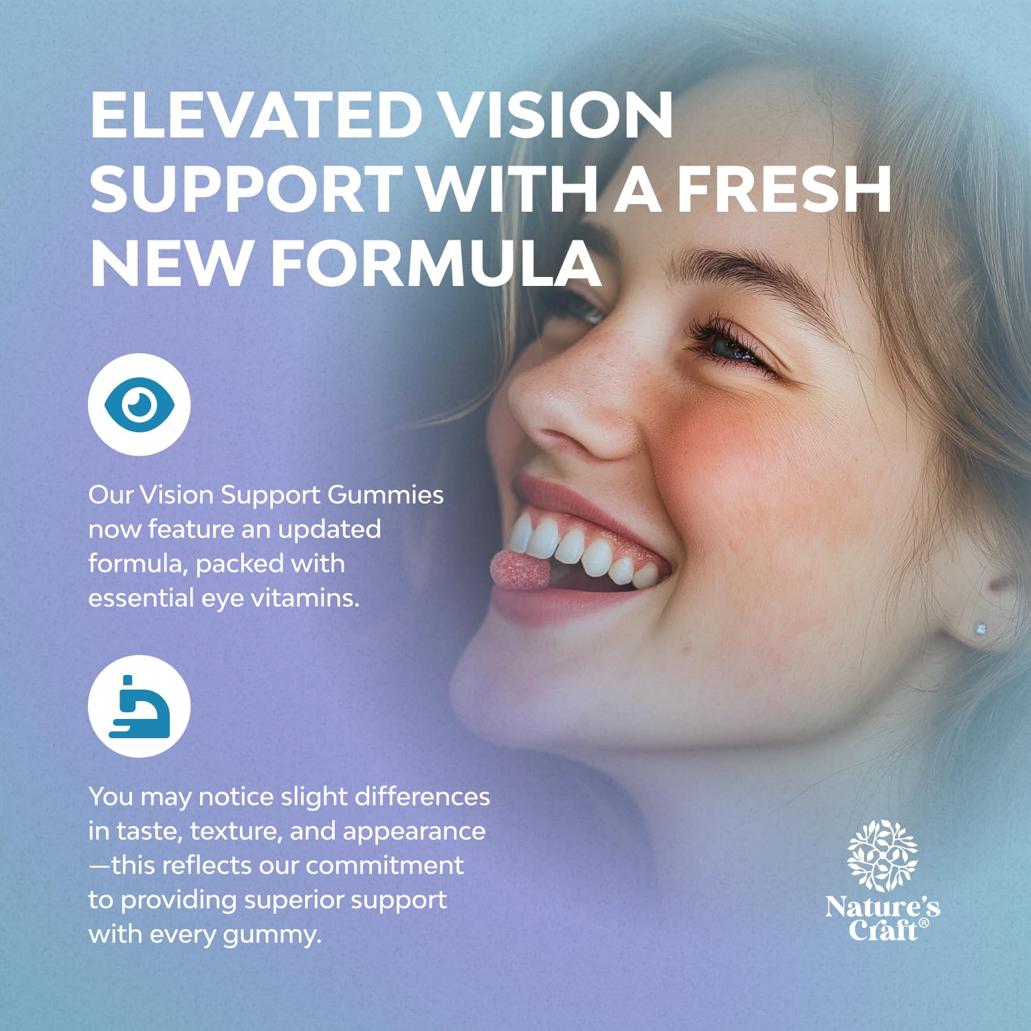Vision support gummies with blue light protection concept