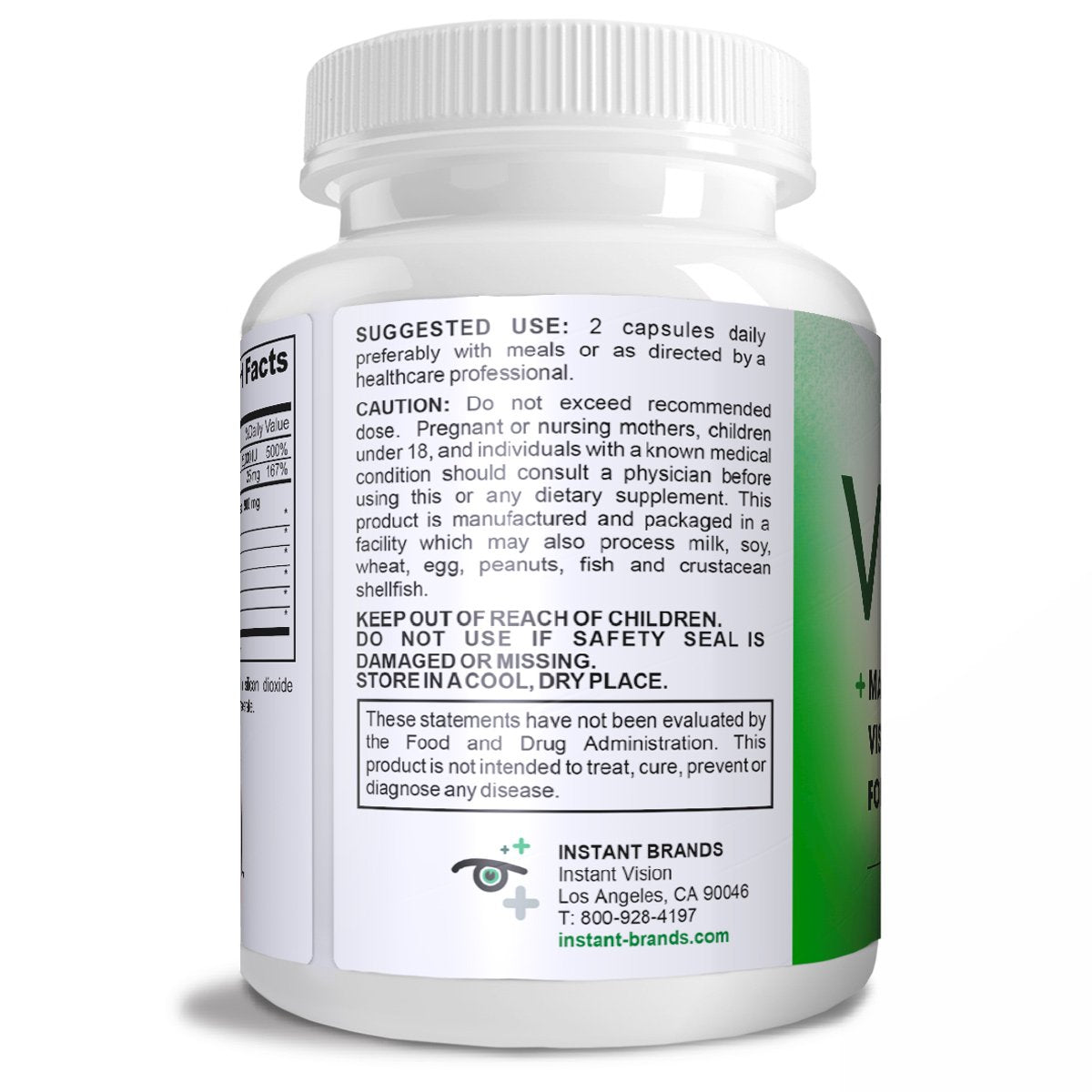 Ingredients for eye health including Lutein, Quercetin, Zinc and Bilberry
