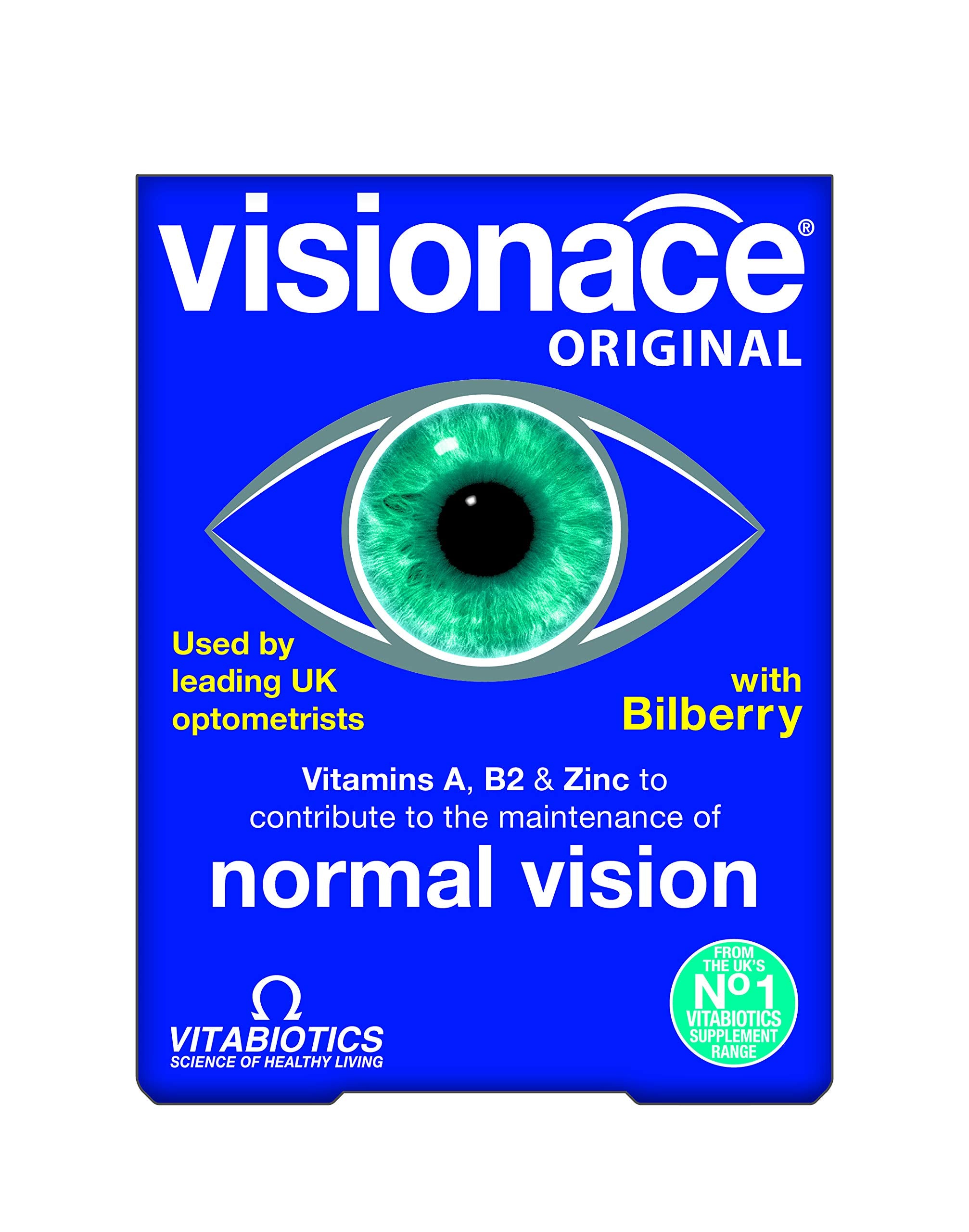 Visionace Original ingredients list including bilberry and lutein