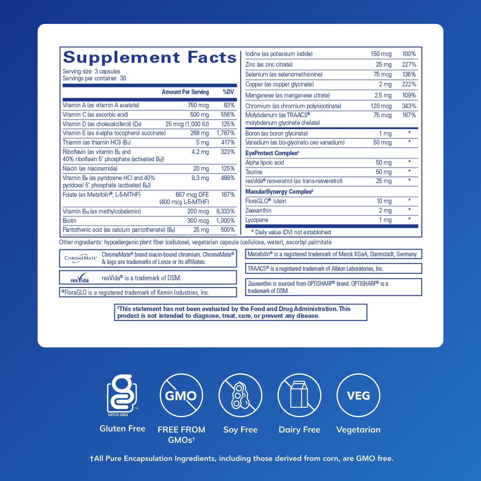 VisionPro Nutrients product label close-up