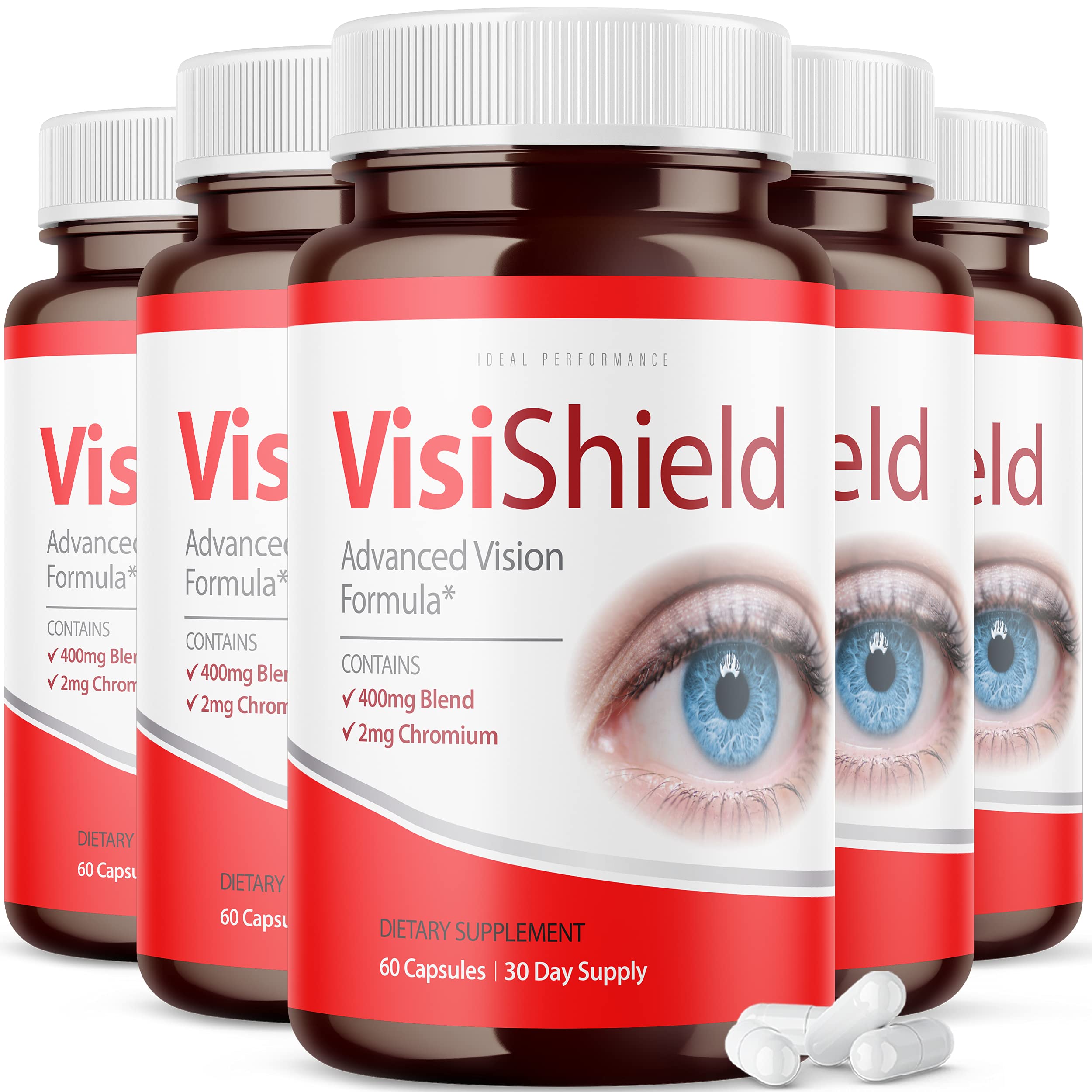 Visishield Advanced Vision Formula bottle label showing 300 capsules