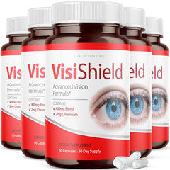 Visishield Advanced Vision Formula bottle label showing 300 capsules