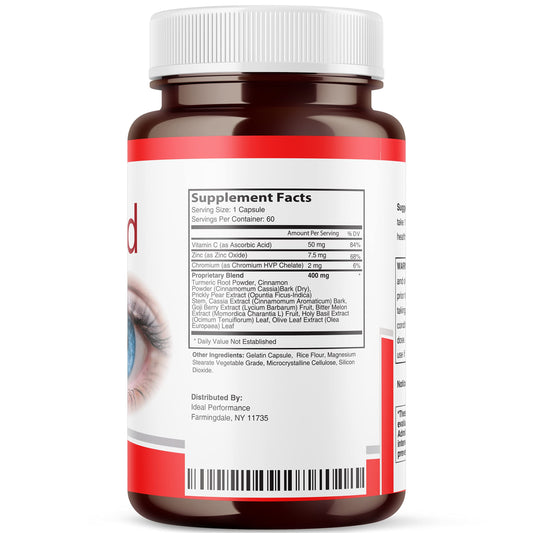 Close-up of Visishield Vision Formula packaging and capsules