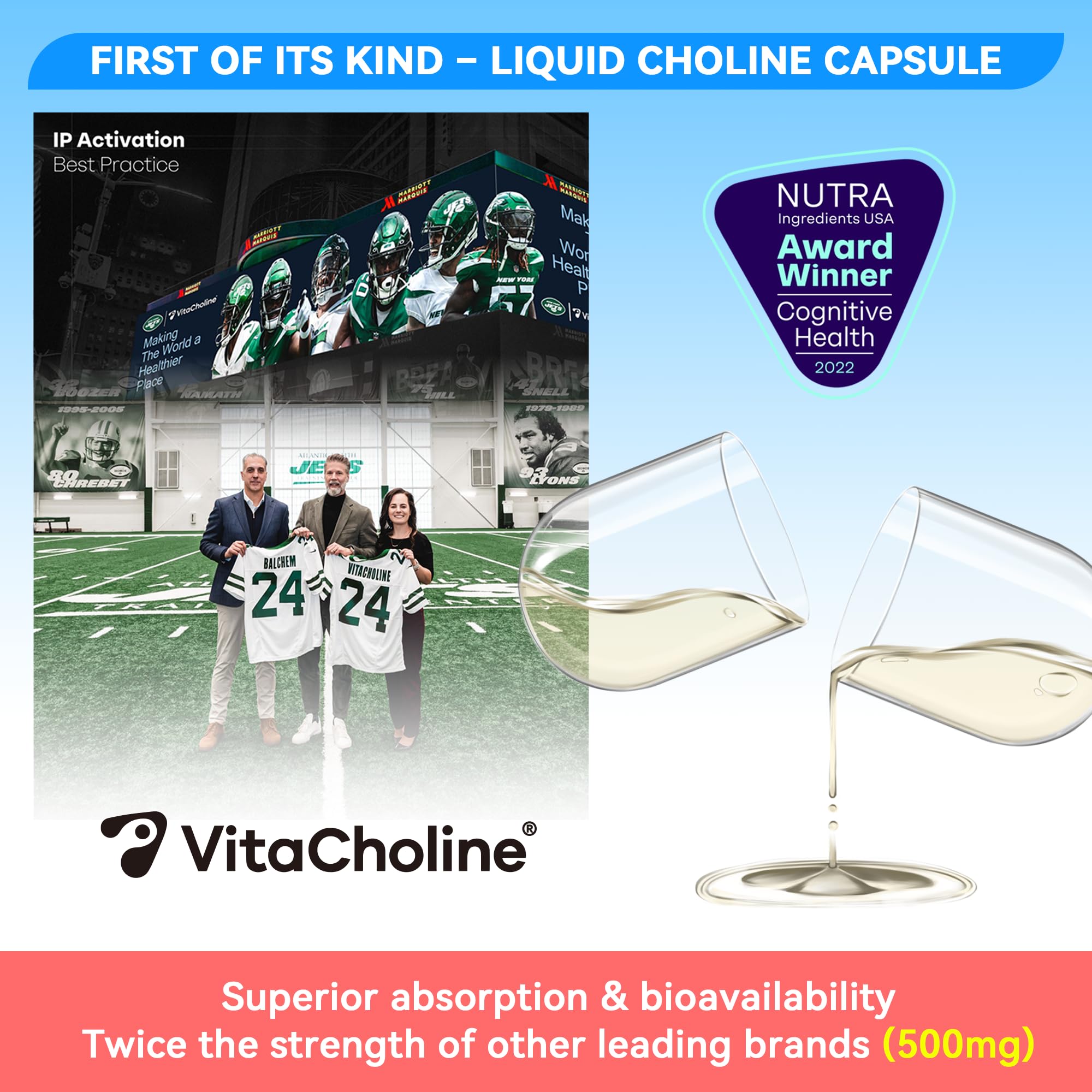 Side view of VitaCholine liquid capsule