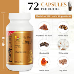 Product label for Vita Green Lingzhi Lingzhi capsules