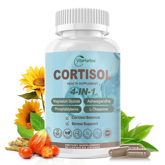 VitaHarbor Cortisol supplement bottle main image on white background