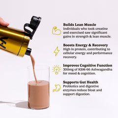 Protein and creatine blend showing 30g protein and 5g creatine