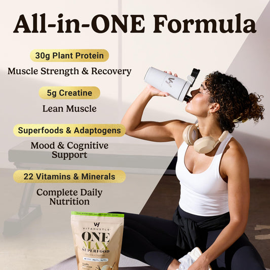 VitaHustle ONE Max Protein Vanilla Ice Cream shake - serving 2