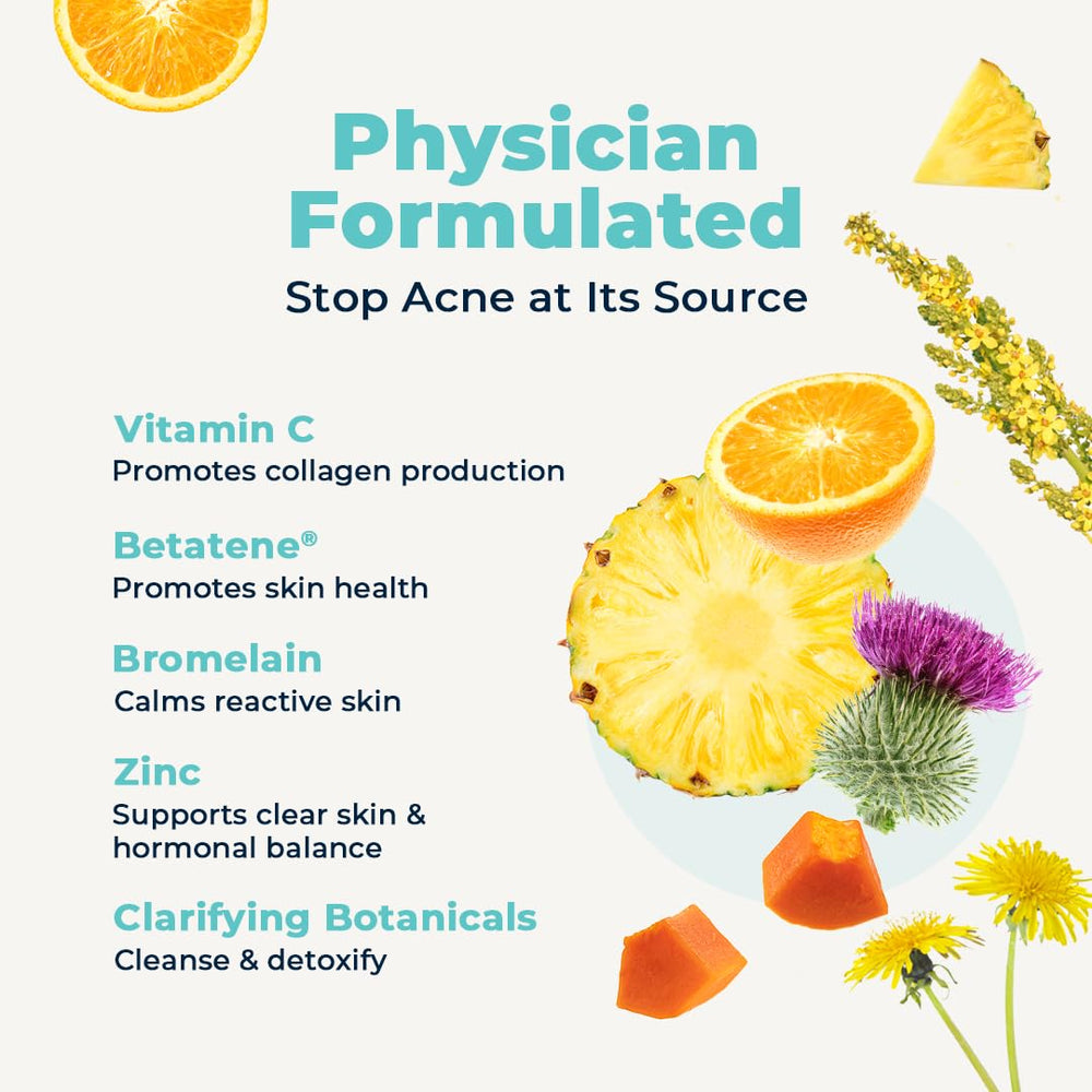 All-natural vegan skincare supplement bottle and packaging