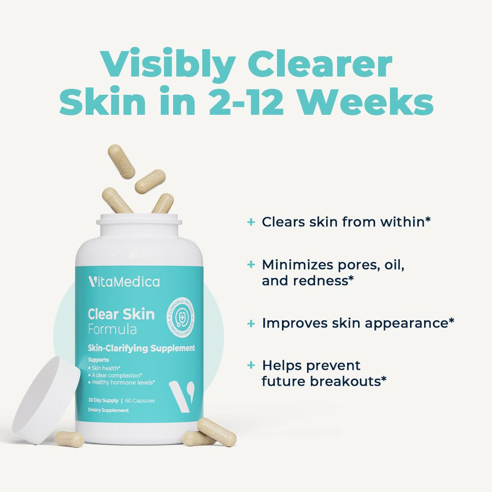 Before and after photo demonstrating clear skin results