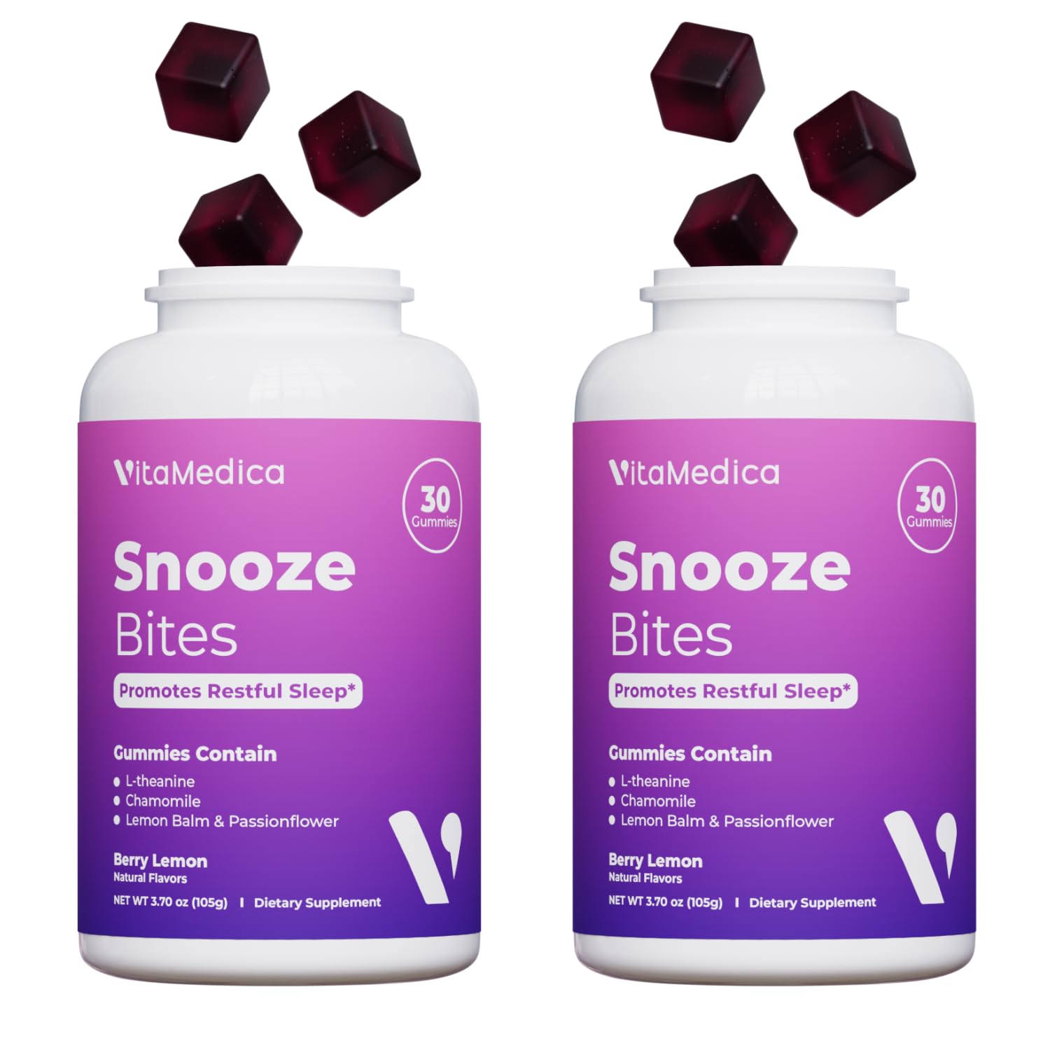 VitaMedica Snooze Sleep Gummies bottle and packaging