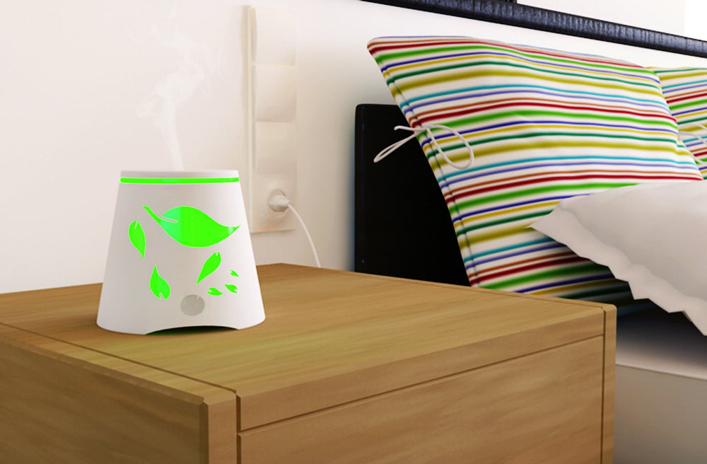 Vita Miracle essential oil diffuser ultrasonic mist enhances calm with whisper-quiet operation.