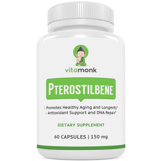 VitaMonk Pterostilbene 150mg capsules bottle front label