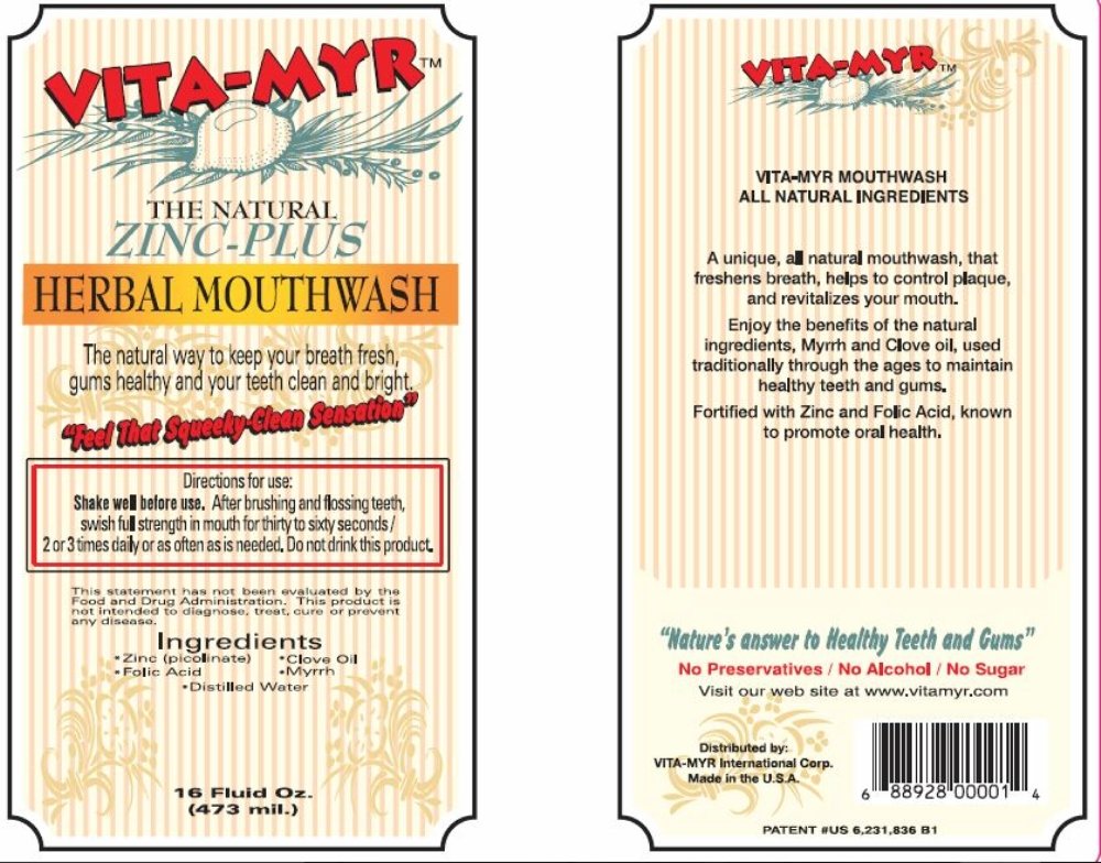 VITA-MYR 3-pack packaging of all-natural mouthwash – Gluten Free, Vegan