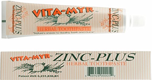 VITA-MYR Zinc Plus Toothpaste 4 oz - packaging and label