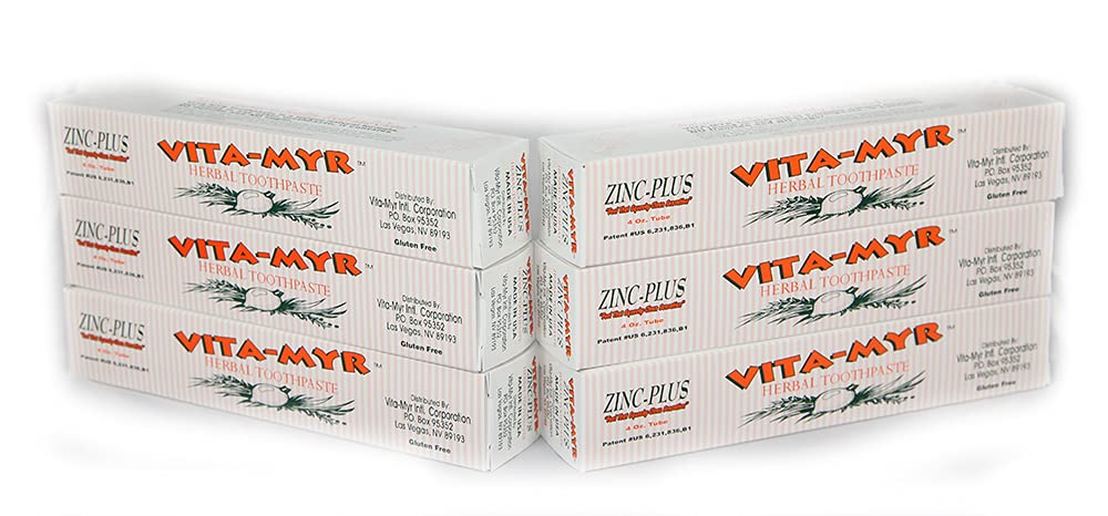 Vita-Myr Zinc+ Toothpaste 4 oz tube - pack of 6