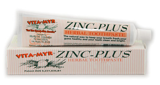 Vita-Myr Zinc+ Toothpaste packaging and branding