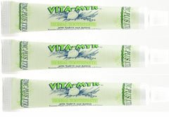 Front view of 3-pack VITA-MYR Zinc Plus Xtra Herbal Toothpaste 5.4 oz