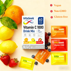 Nutritional label showing 1000mg Vitamin C and 8mg Zinc