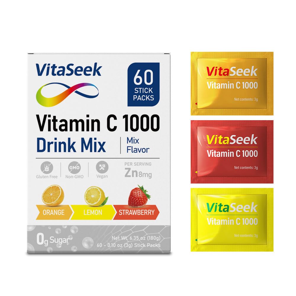 Front of VitaSeek Vitamin C powder packaging