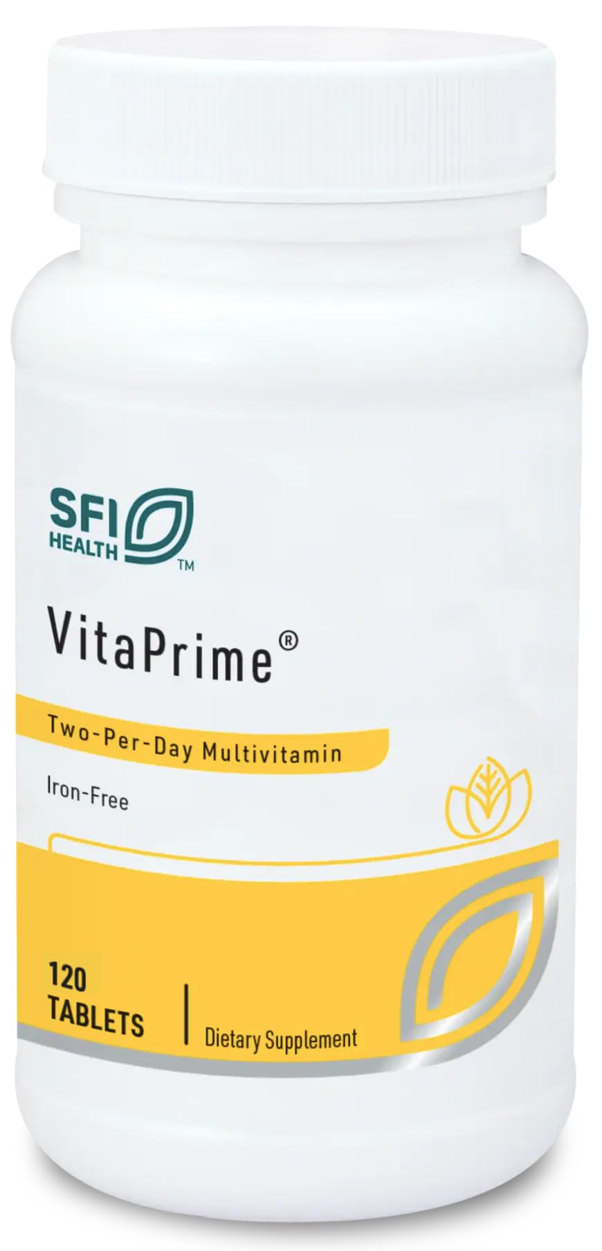 VitaPrime iron-free multivitamin bottle for women and men