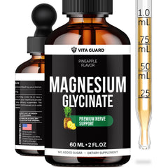 Vita Guard Magnesium Glycinate 500mg Liquid Drops bottle on white background